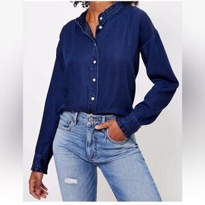 LOFT Dark Chambray Shirt, EUC!